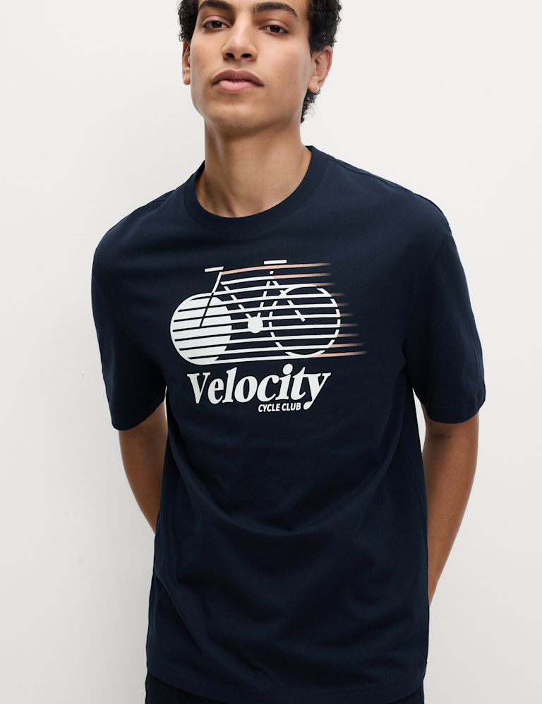 Pure Cotton Bike Print T-shirt