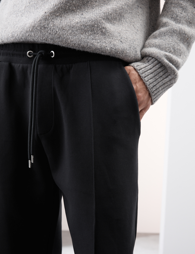 Cotton Rich Pintuck Straight Leg Joggers