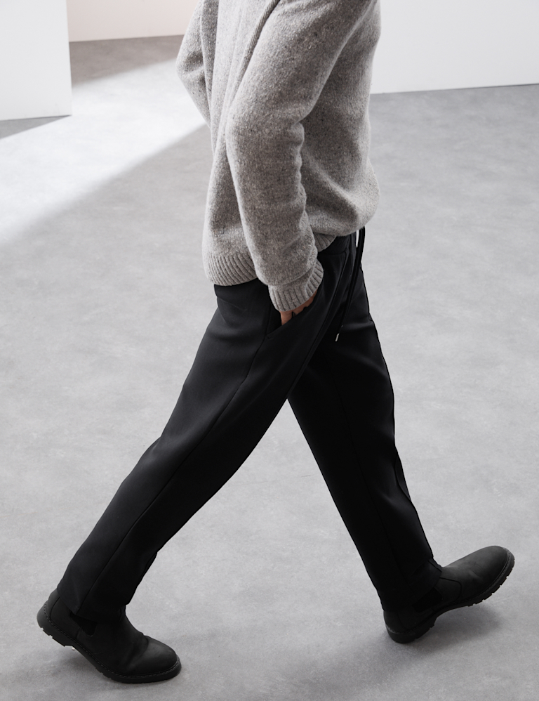 Cotton Rich Pintuck Straight Leg Joggers