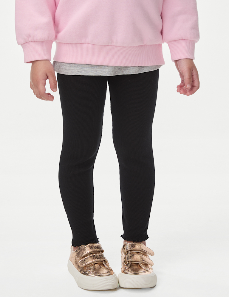 Cotton Rich Ribbed Leggings (2-8 Yrs)