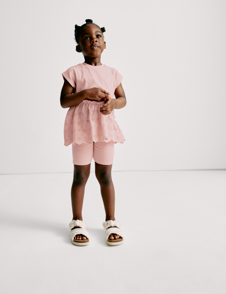 Cotton Rich Top & Cycling Shorts Outfit (1-8 Yrs)