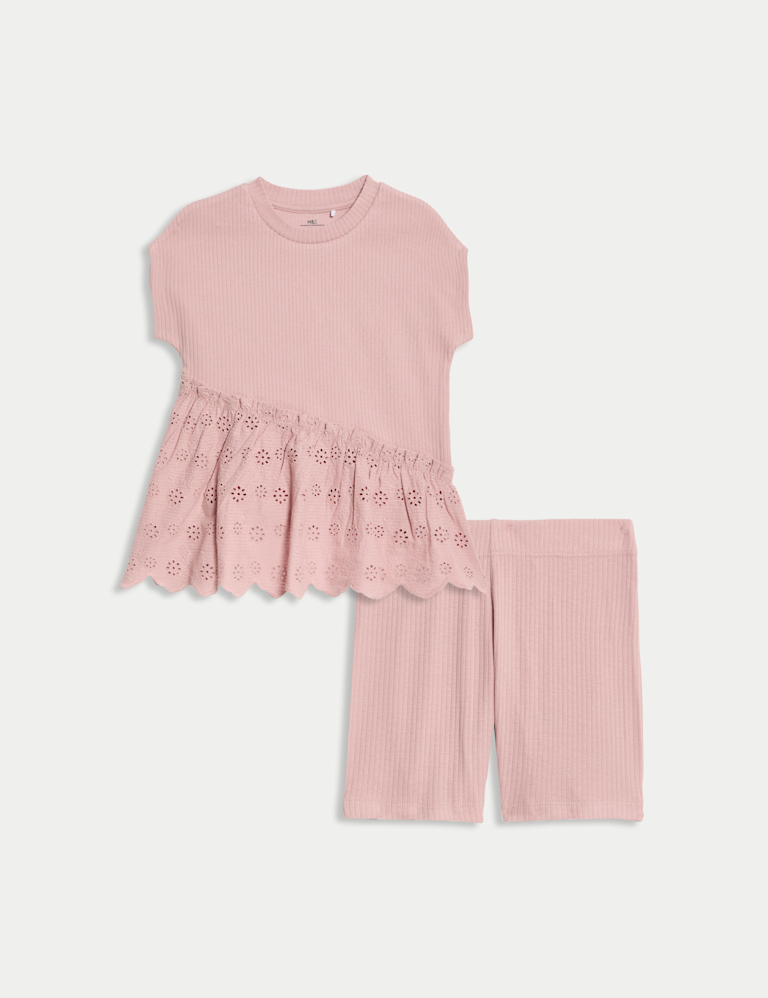 Cotton Rich Top & Cycling Shorts Outfit (1-8 Yrs)