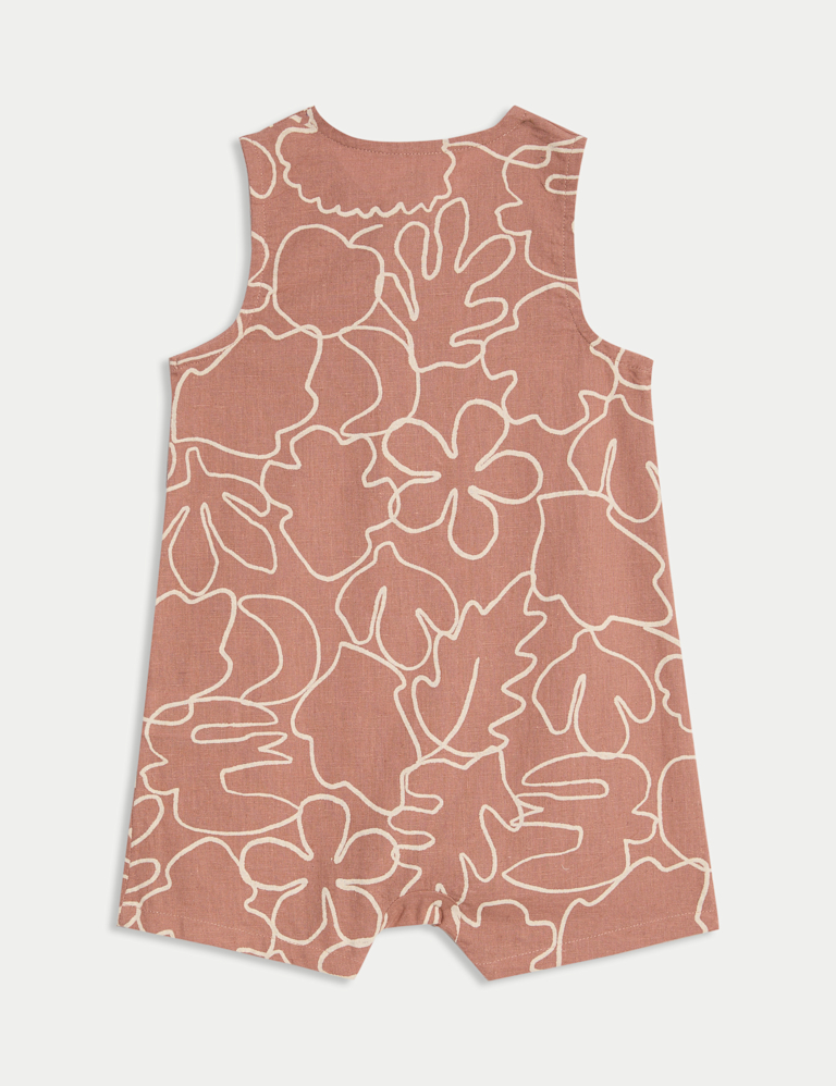 Cotton Rich Leaf Print Romper (0-3 Yrs)
