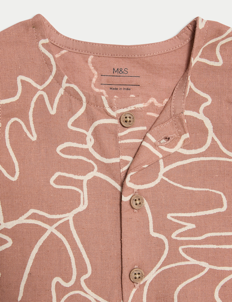 Cotton Rich Leaf Print Romper (0-3 Yrs)