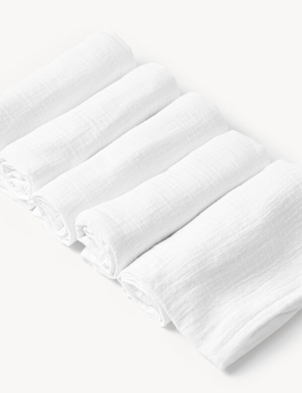 5pk Pure Cotton Muslin Squares