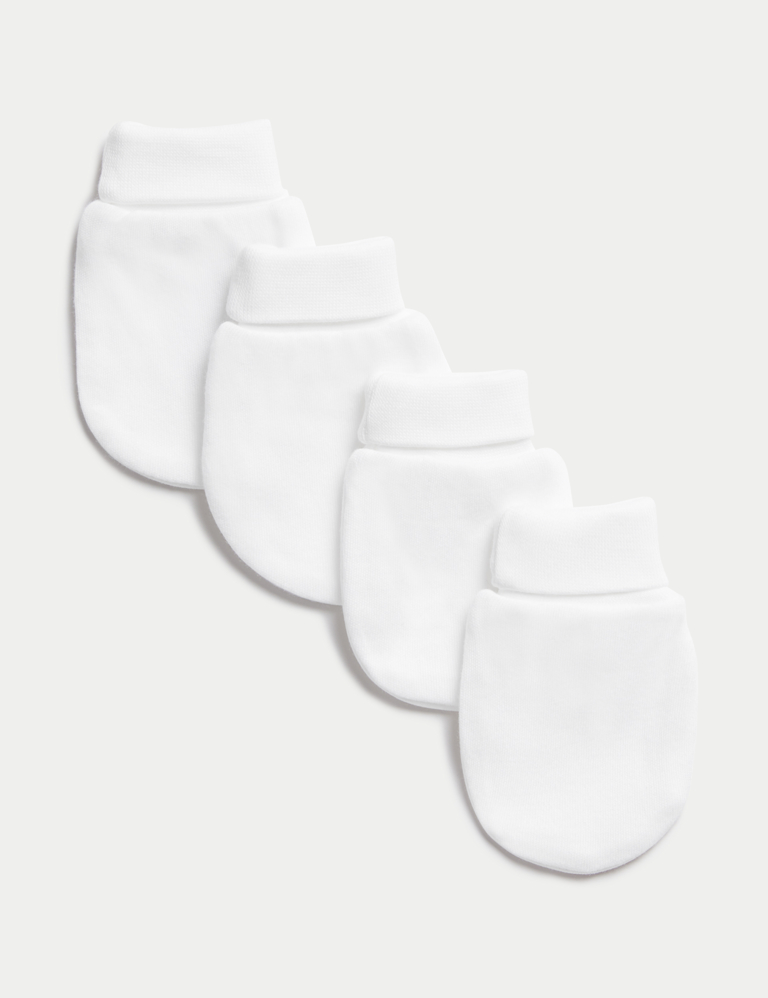 4pk Pure Cotton Mittens (0-1 Yrs) 4pk Pure Cotton Mittens (0-1 Yrs)