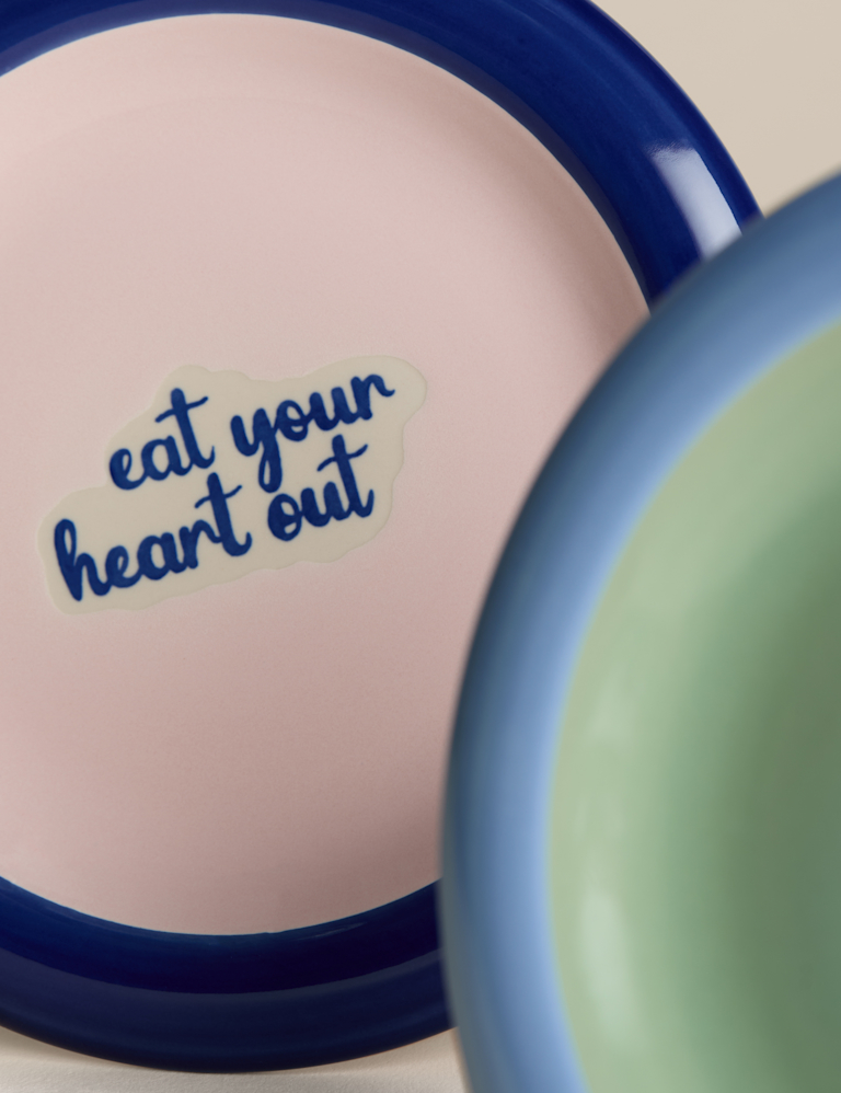 2pk Bubble Slogan Serving Plates