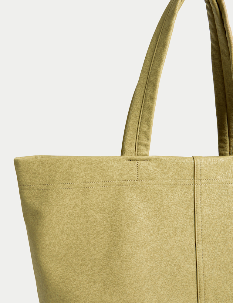 Faux Leather Tote Bag