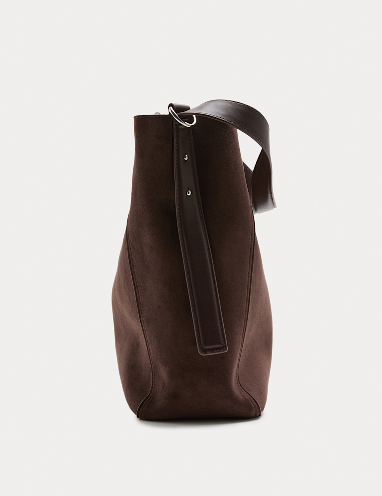 Suedette Buckle Tote Bag