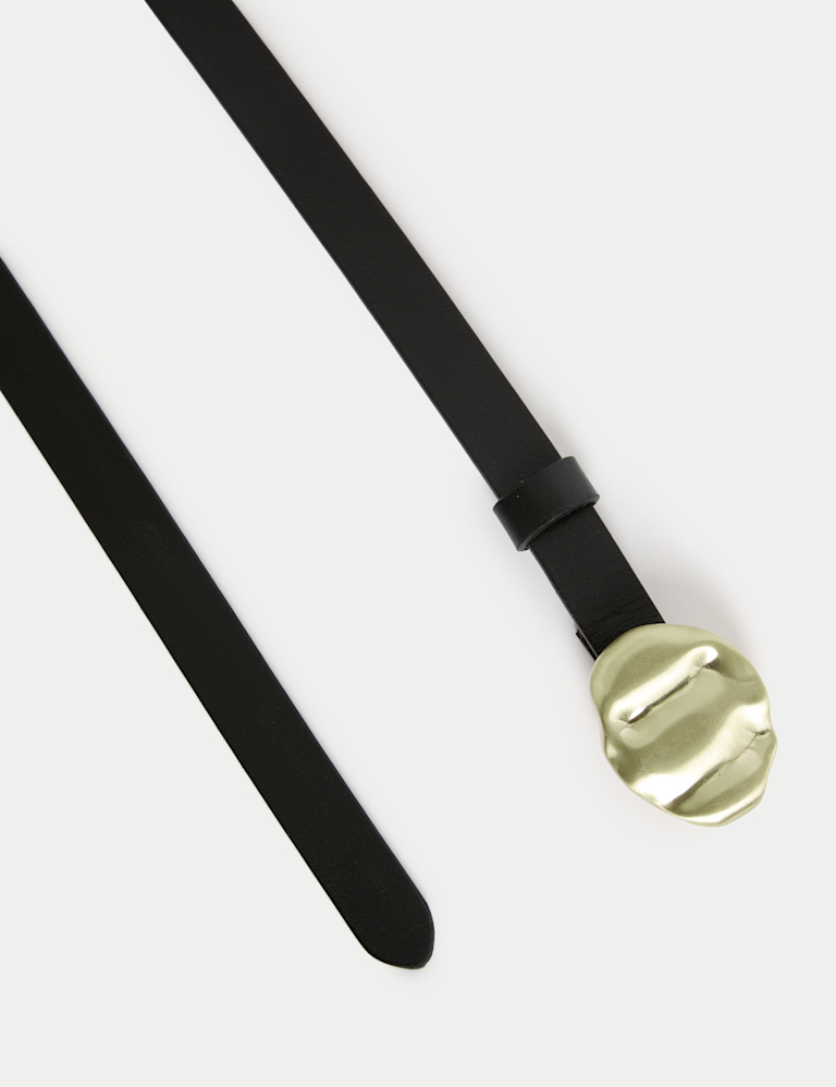 Leather Feature Buckle Jeans Belt