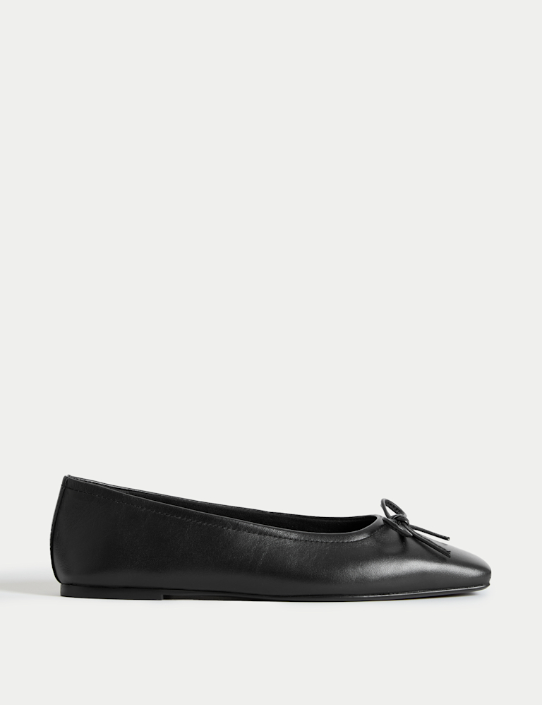 Leather Slip On Flat Ballet Pumps