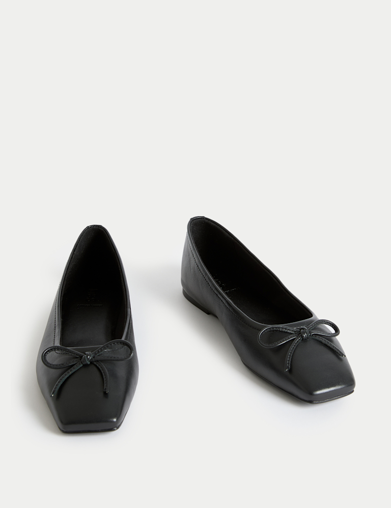 Leather Slip On Flat Ballet Pumps