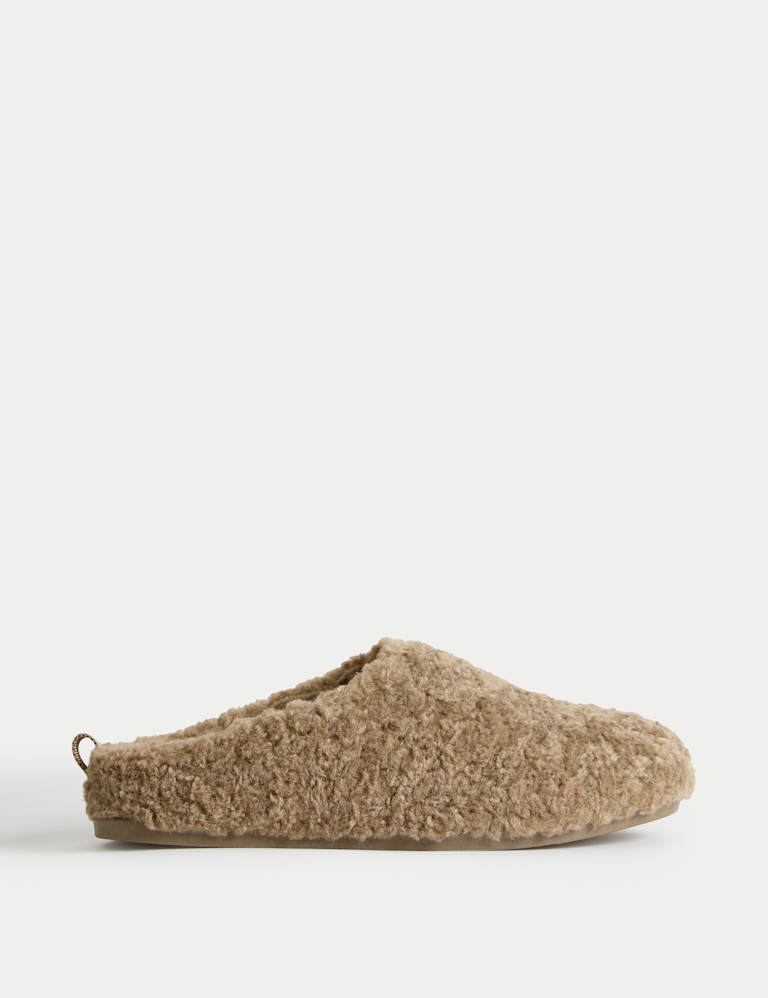 Borg Back Tab Mule Slippers