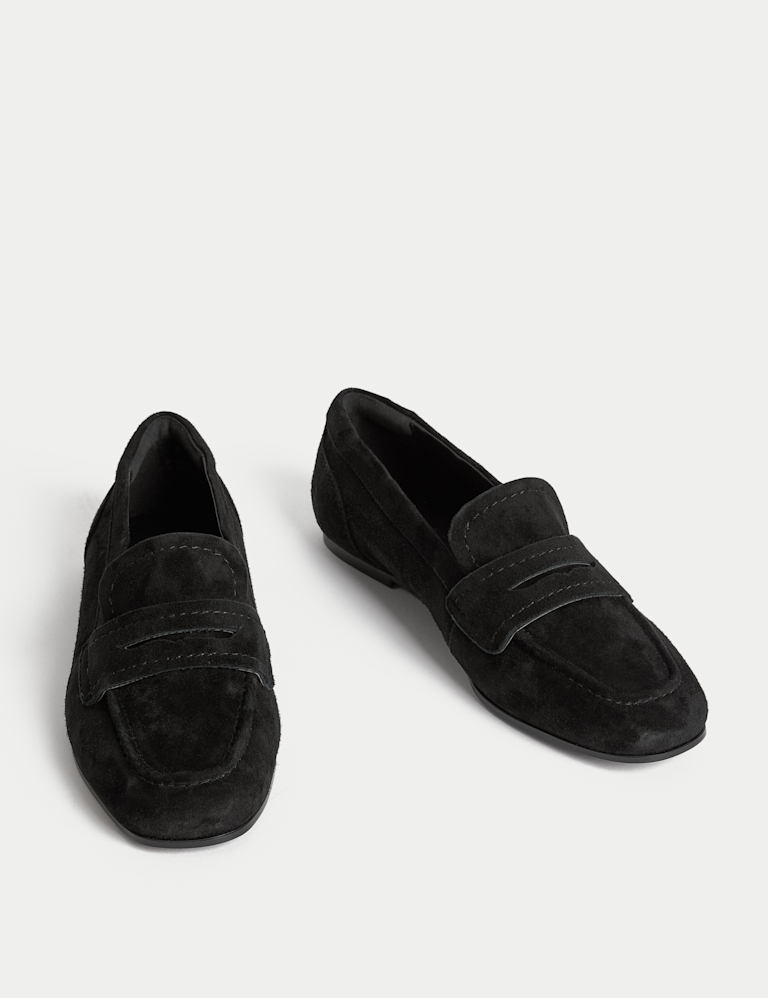 Suede Slip On Flat Loafers