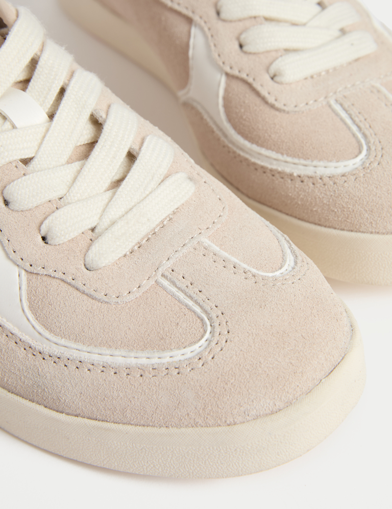 Suede Lace-Up Retro Trainers
