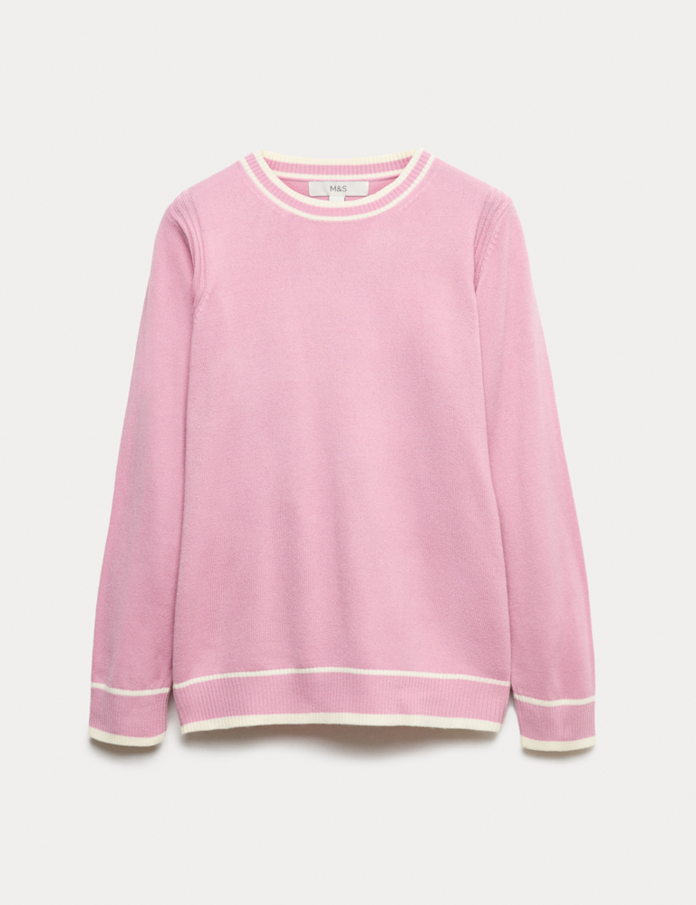Supersoft Tipped Crew Neck Jumper