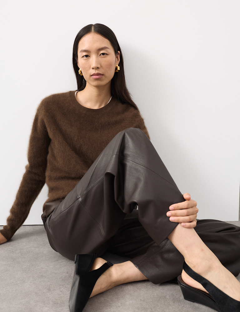 Brushed Wool with Cashmere Crew Neck Jumper