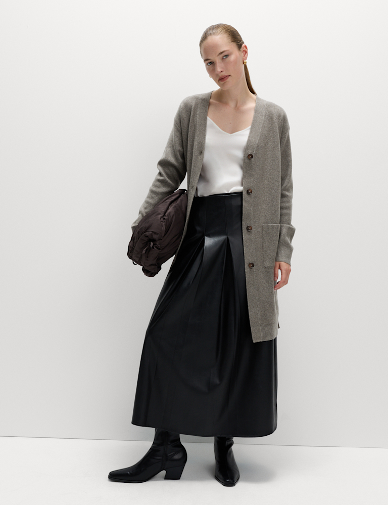 Air-Yarn V-Neck Longline Cardigan