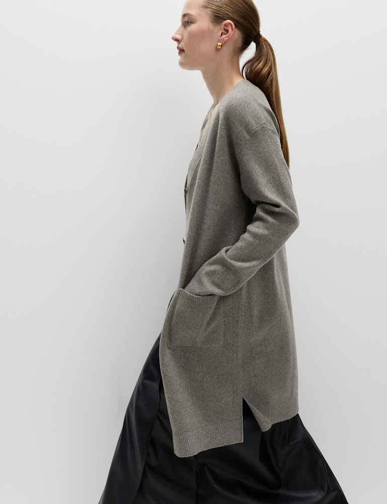 Air-Yarn V-Neck Longline Cardigan