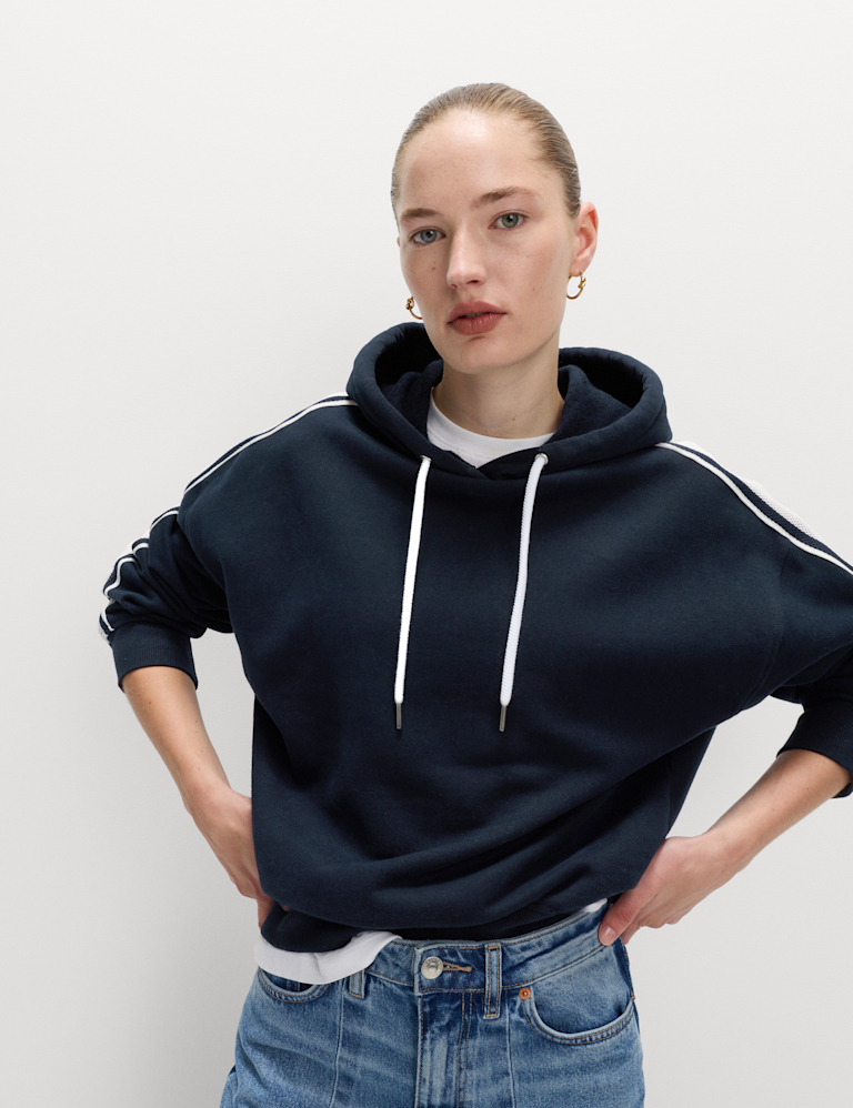 Pure Cotton Side Stripe Hoodie