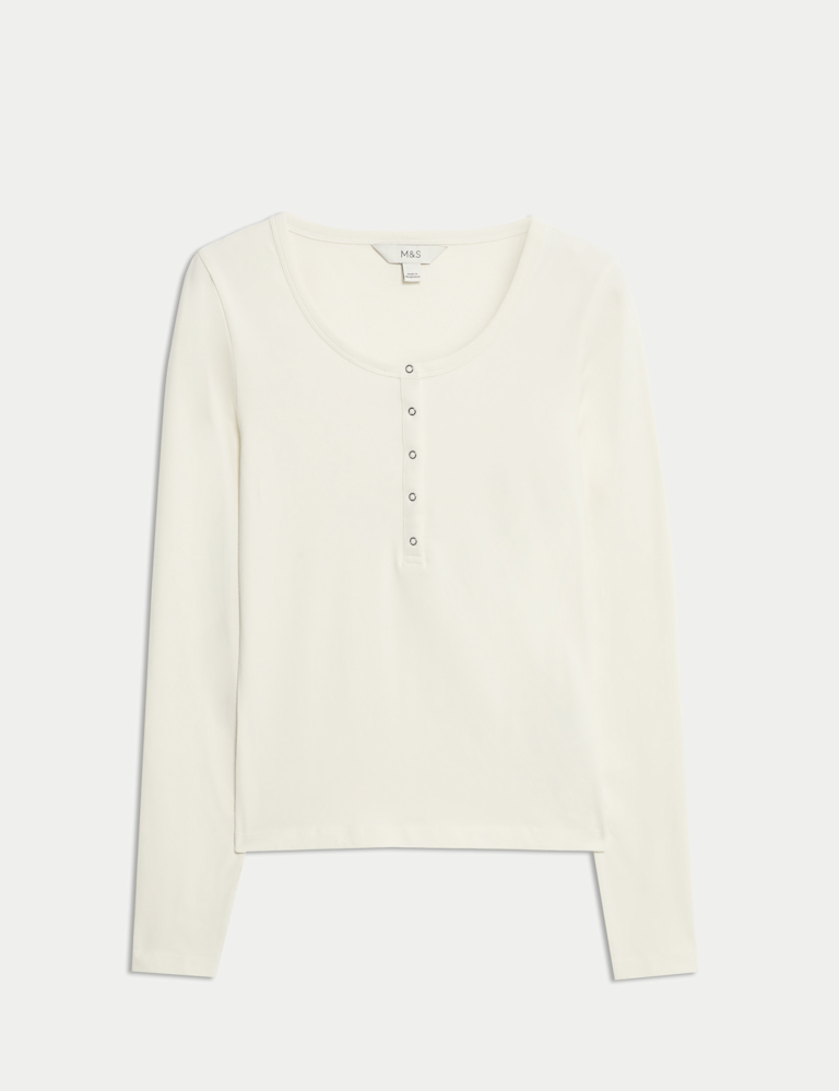 Cotton Rich Garment Dye Henley Top