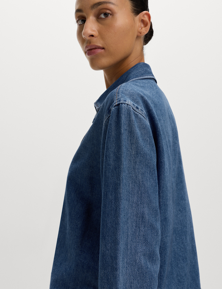 Denim Tie Fastening Blouse