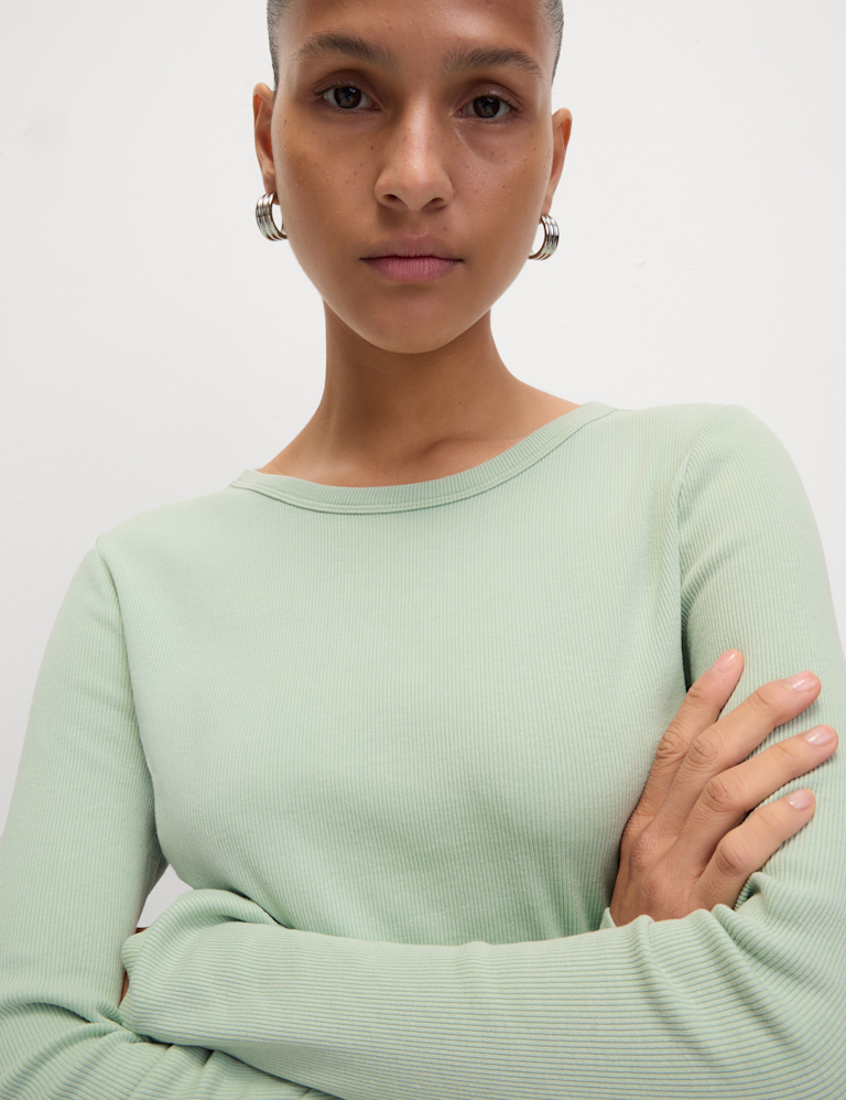 Cotton Rich Ribbed Garment Dye Top