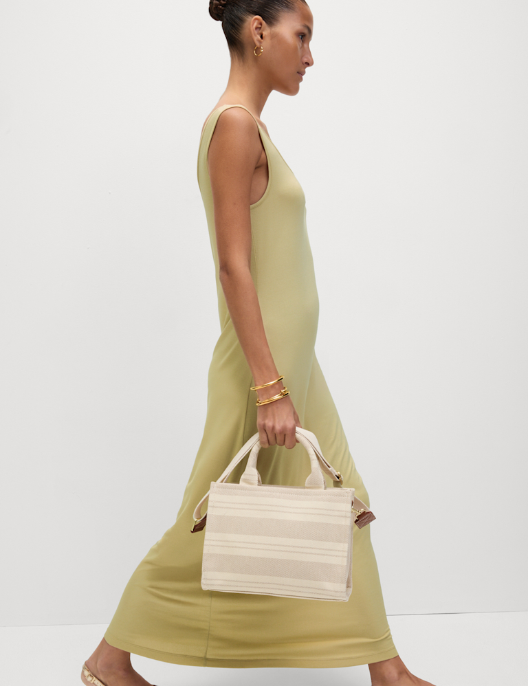 Jersey Scoop Neck Midi Column Dress