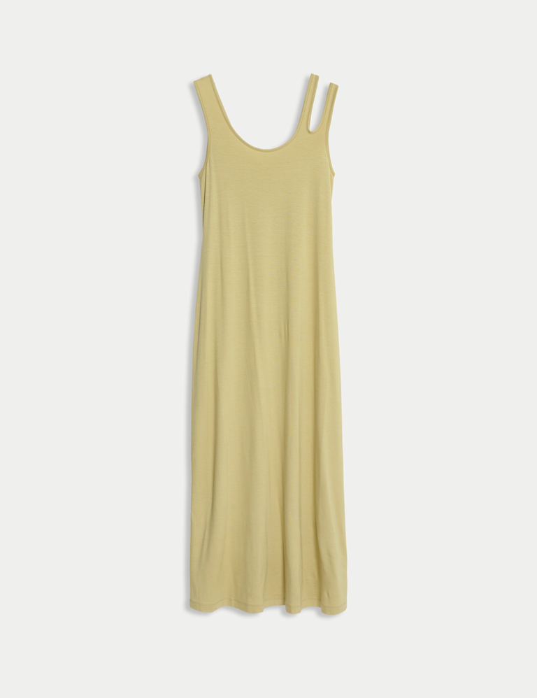 Jersey Scoop Neck Midi Column Dress