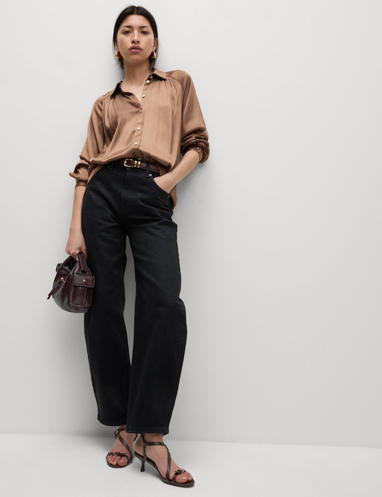 Pleated Collared Shirt