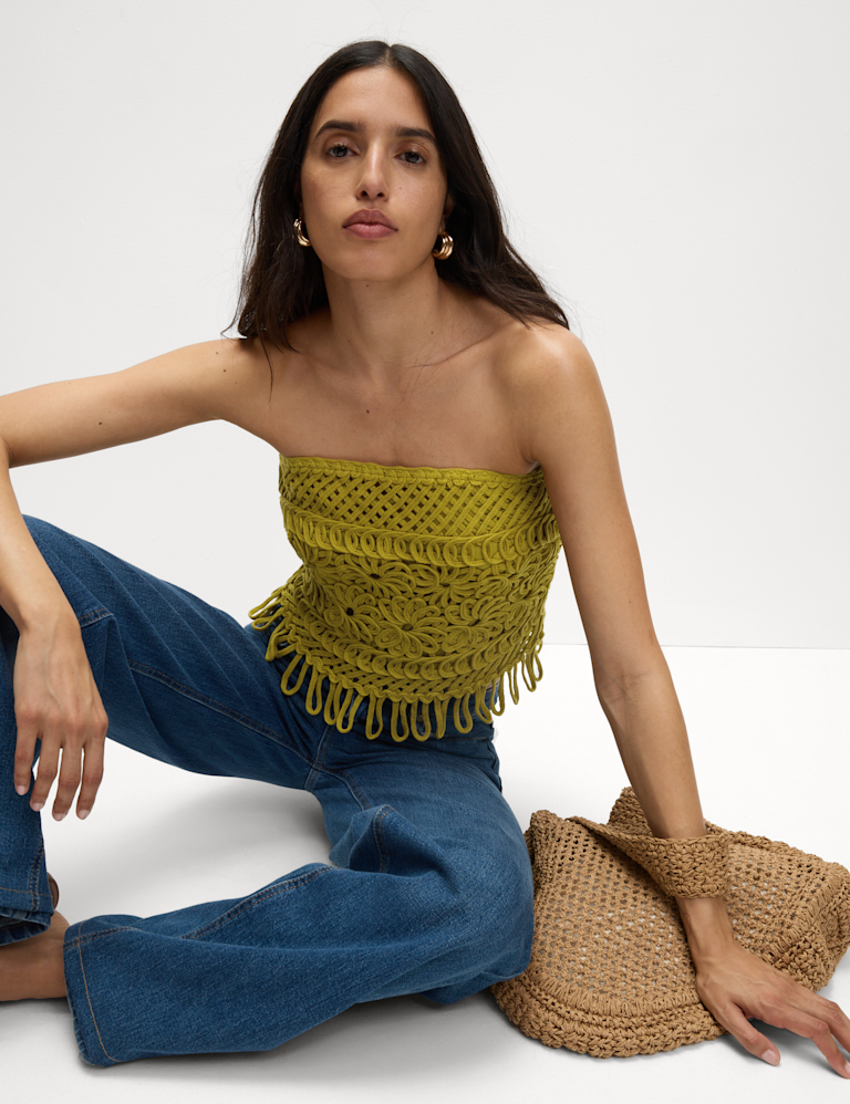 Cotton Rich Broderie Bandeau Top