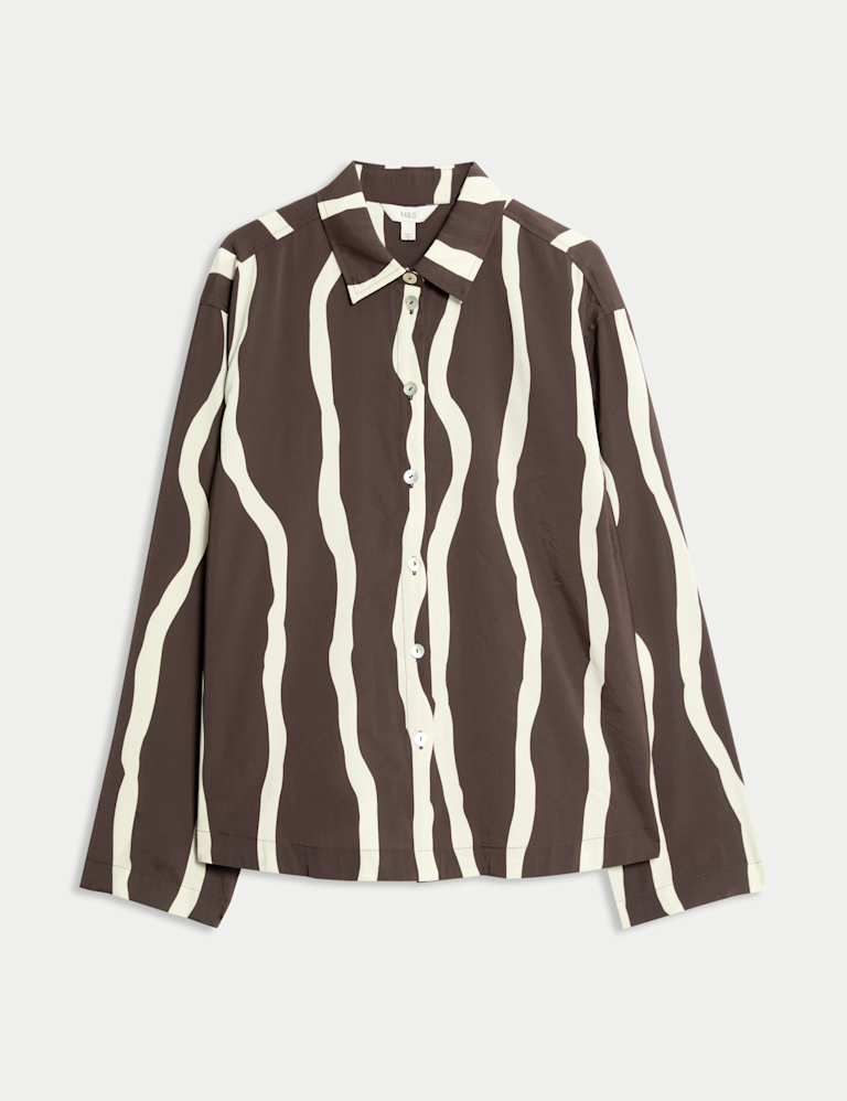 Animal Print Button Through Collared Shirt