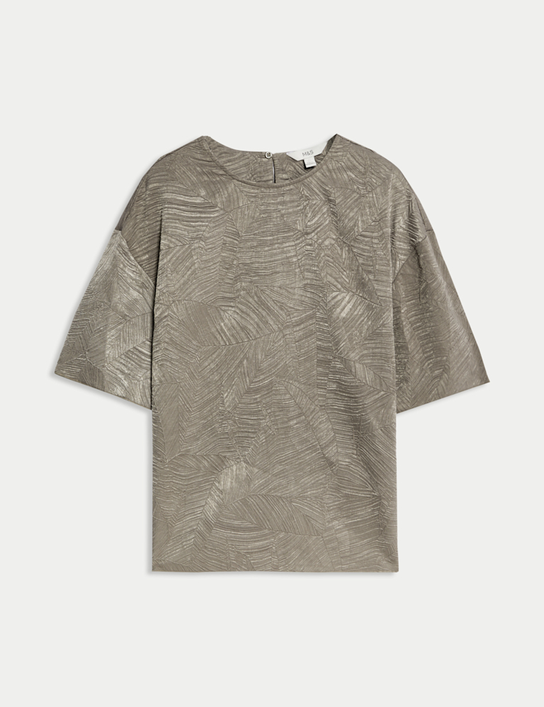 Textured Round Neck T-Shirt