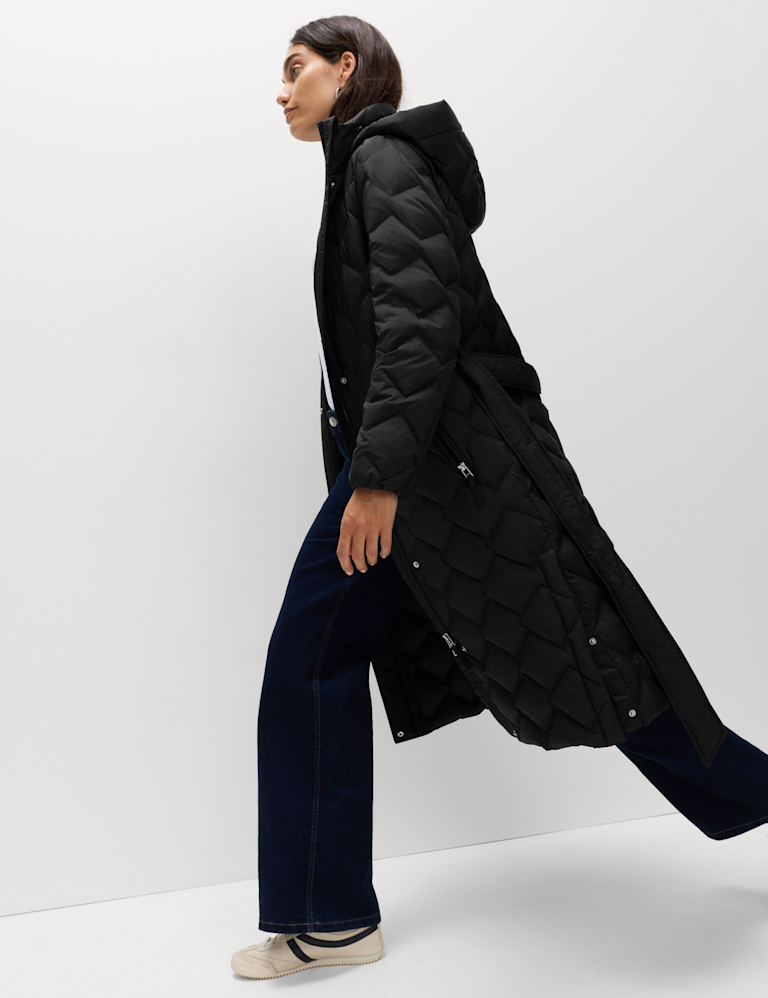 Feather & Down Quilted Zig Zag Coat