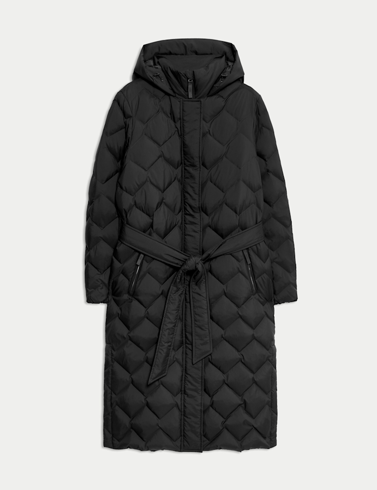 Feather & Down Quilted Zig Zag Coat
