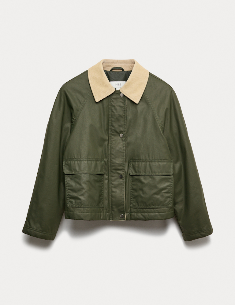 Waxed Look Short Utility Jacket