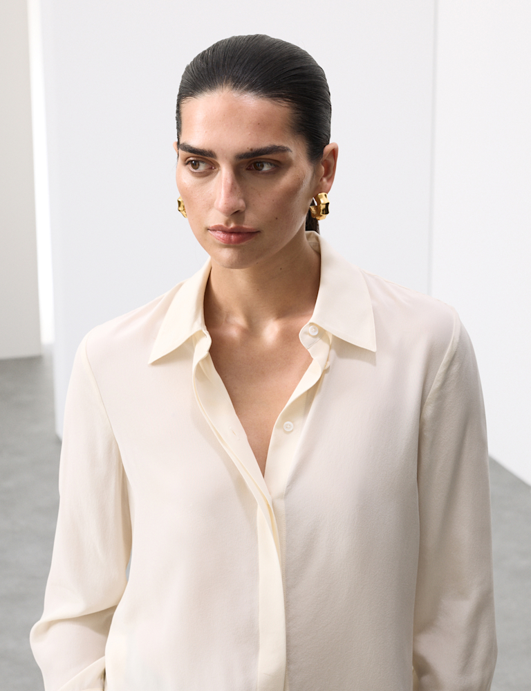 Pure Silk Collared Shirt Pure Silk Collared Shirt