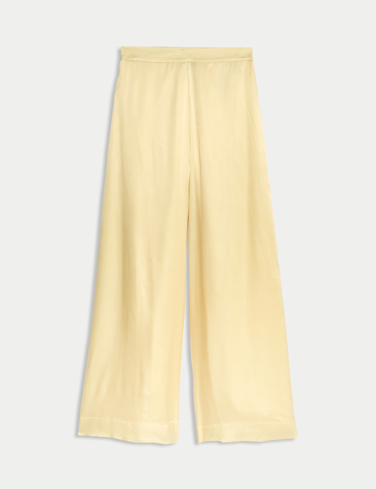 Cupro Rich Wide Leg Trousers
