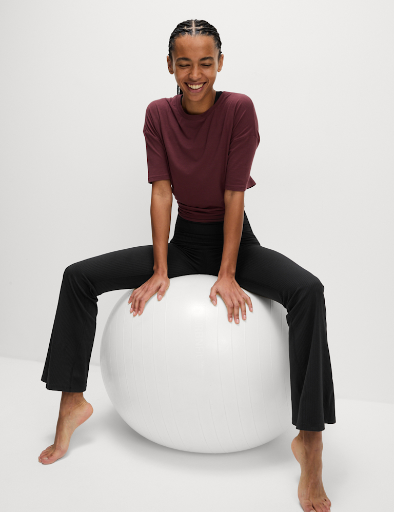 Ribbed High Waisted Flared Yoga Leggings Ribbed High Waisted Flared Yoga Leggings