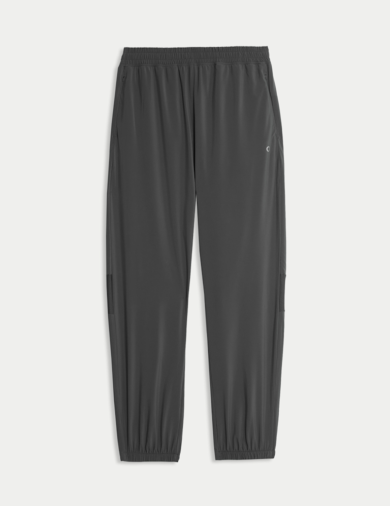 Woven Mesh Panel Lightweight Cuffed Joggers