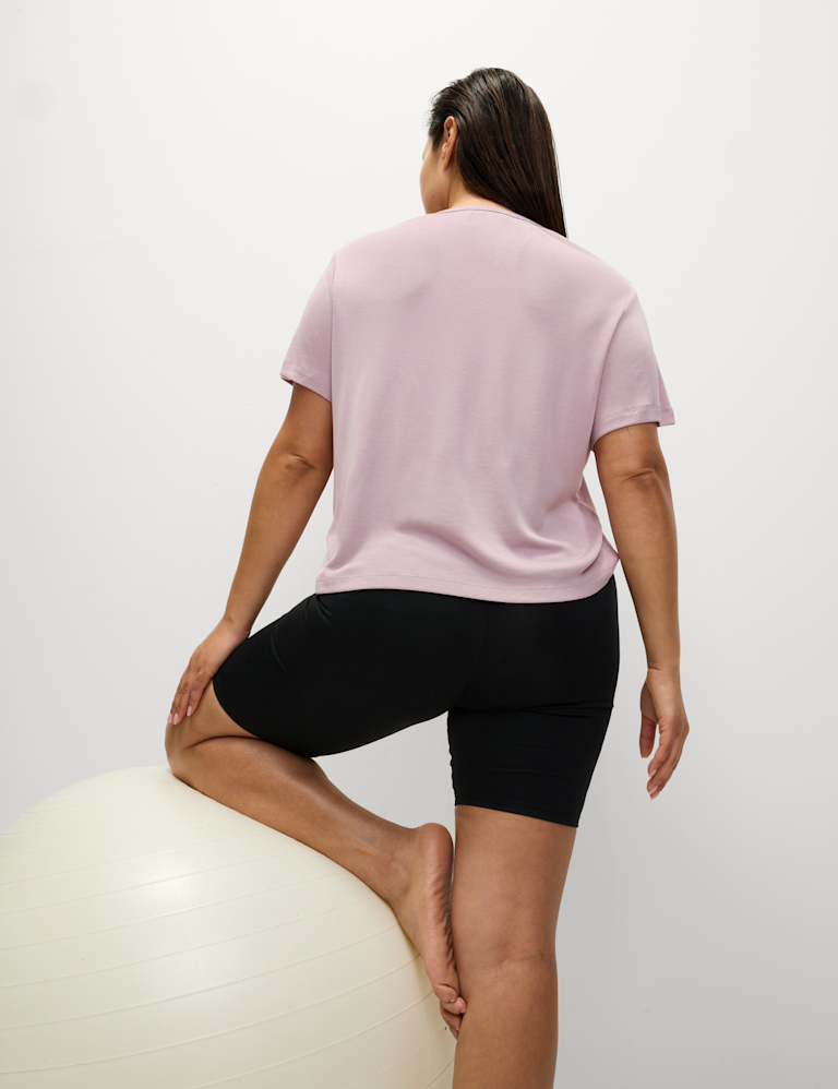 Modal Rich Rib Round Neck Boxy T-Shirt