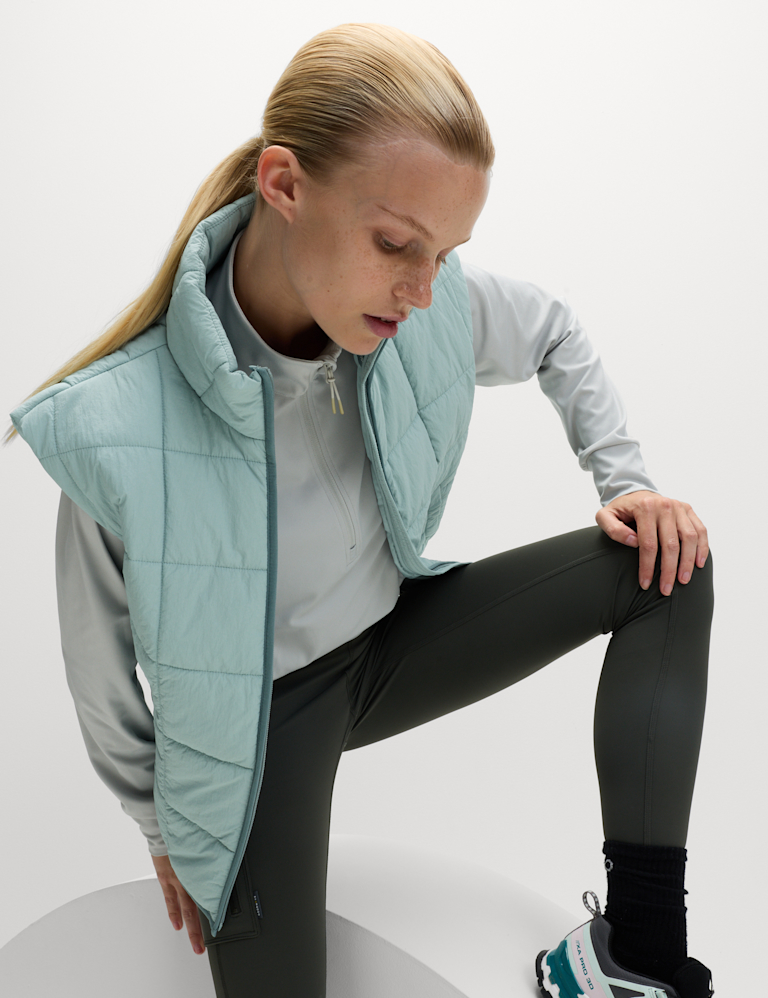 Quilted Funnel Neck Gilet