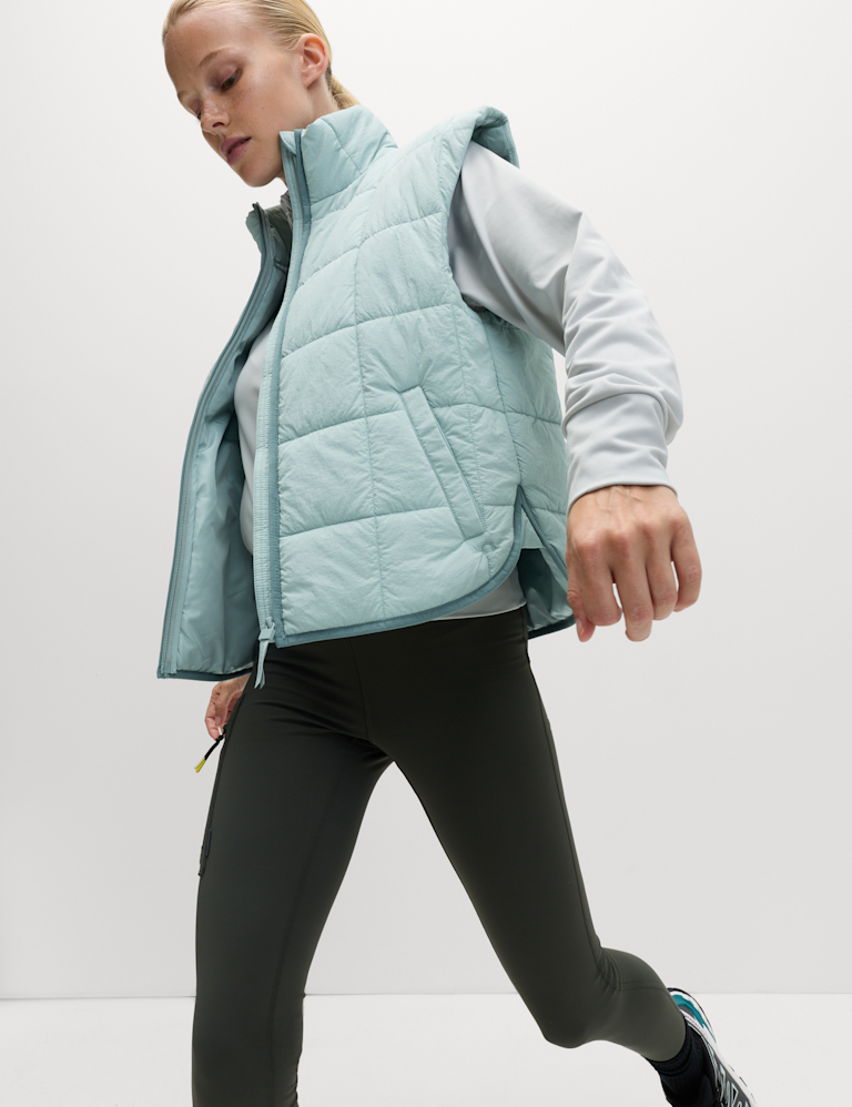 Quilted Funnel Neck Gilet