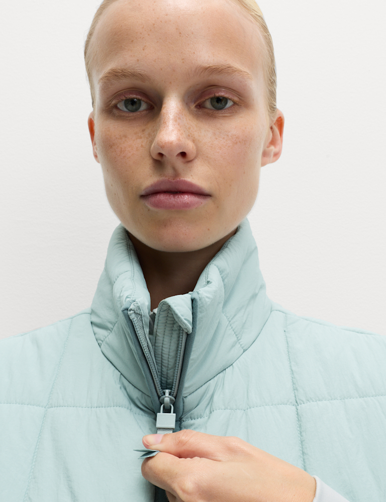 Quilted Funnel Neck Gilet