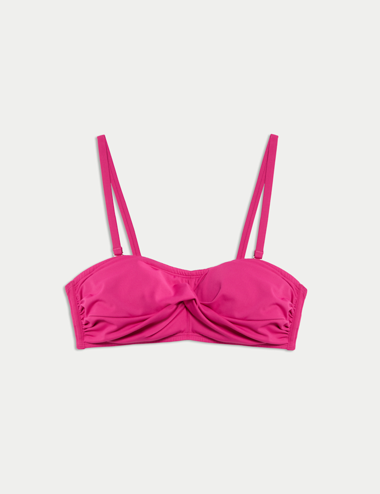 Padded Twist Front Bandeau Bikini Top