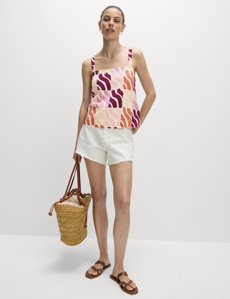 Linen Rich Printed Cami Top