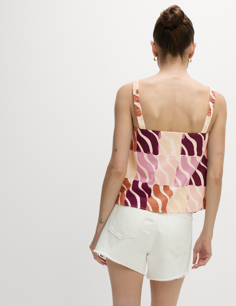 Linen Rich Printed Cami Top