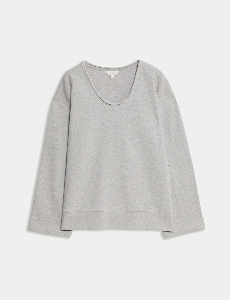 Pure Cotton Scoop Neck Sweatshirt