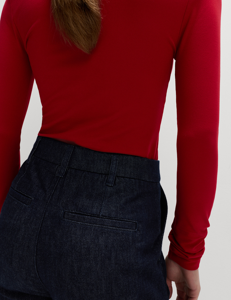 Pure Cotton Wide Leg Denim Jeans