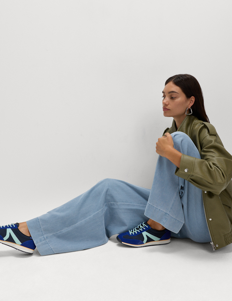 Lyocell Blend Pull On Wide Leg Trousers